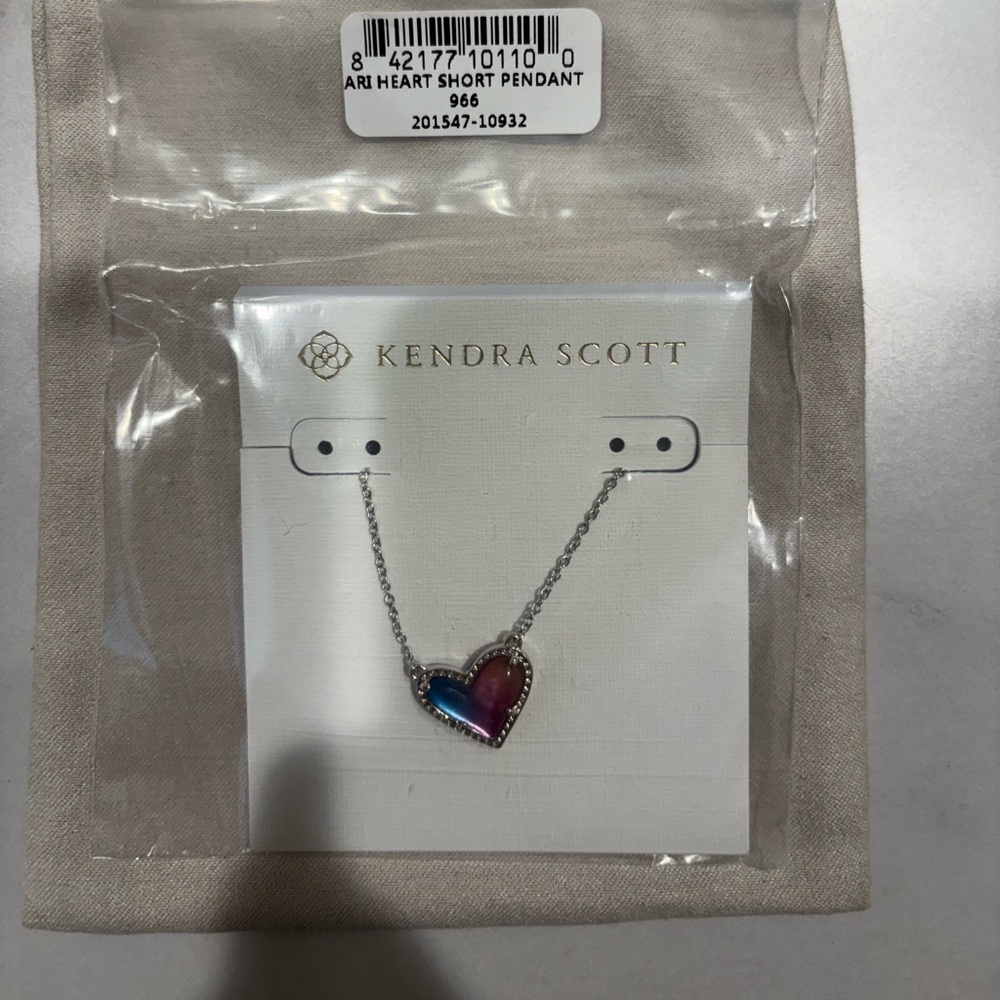 Kendra Scott Ari Heart Pendant Necklace Watercolor Illusion